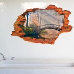 RANDWICK Broken Wall Bridge Scenery Pattern Room Decor 3D Wall Sticker Decal MJ8024gw - Image 3