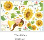 fashionbeautybuy Girl Sunflower Flowers Dragonfly Wall Sticker Decal Home Decor PVC Murals Wallpaper House Art Picture Living Room Adult Senior Teen Kids Baby Bedroom Decoration size 50x70 xls7192 - Image 7
