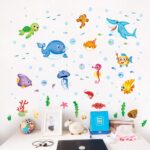 XL7206  Wall Sticker Underwater Ocean Fish Seaweed Removable Wall Decal, Children Kids Baby Home Room Nursery DIY Decorative Adhesive Art Wall Mural - Image 6