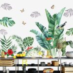 Greenery Leaves Wall Stickers Green Plants Wall Stickers Living Room Bedroom Office Wall Decoration size 60x90 nc023