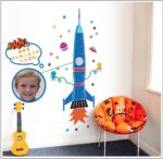 Animal World Rocket Cartoon Children's Bedroom Background Decorate Wall Stickers - Image 5