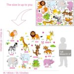 SuperDuo Animal Wall Sticker Cartoon DIY Art Decal Self-Adhesive Wallpaper Mural Decorate for Living Room TV Sofa Background Bedroom Kids Room Nursery size 60x90  am9215 - Image 3