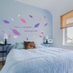 Angel Feather Decorative Wall Sticker Romantic Quotes Eternal Love Wallpaper Living Room Home Decor - Image 4