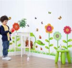 fashionbeautybuy Butterflies Flowers Leaves Bees Wall Sticker Decal Home Decor PVC Murals Wallpaper House Art Picture Living Room - Image 2