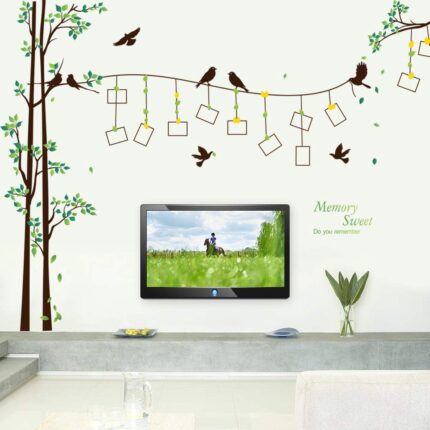 3D Photo Frame Tree Photo Tree Wall Sticker Self-Adhesive DIY Wall Murals Home Decor Art sk2007wa size 60x90