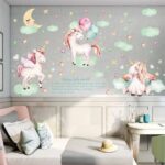 Decorazione Principessa Sognante Unicorno Camera Dei Bambini Ragazza Camera da Letto Adesivi Murali Caldi Sul Comodino size 50x70 sk7163 - Image 2