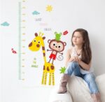 GE Hot Wall Decal Jungle Friends Monkey Giraffe Height Chart Sticker - Image 2