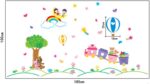 Moon and Stars Animals Balloon Wall Sticker House Decal Removable Living Room Wallpaper  size 60x90 ay9174 - Image 4