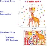 Wall Sticker Cartoon Animal Giraffe Nursery Classroom Decoration Kids Bedroom Decor Removable Cover Posters size 50x70 sk7076 - Image 3