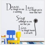 DM35 0028 Wall Stickers Dance Daisy Living Room Proverbs Wall Sticker English Poem 27*70CM - Image 2