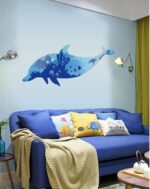GaoF Pegatinas de Pared de delfín Azul para niños y niñas, calcomanías de Vinilo extraíbles Autoadhesivas para Pared, decoración del hogar DIY - Image 4