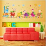 UYEDSR Wall Sticker Cartoon Fruit Train Wall Stickers for Kids room Children Bedroom Nursery Home Decoration Vinyl Removable Art Wall Decals 50 * 70cm - Image 3