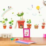 Wall stickers with butterfly, flower, and tree designs, featuring cartoon animals, for home decor,  size 50x70 xh7232 - Image 3