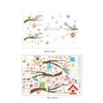XL8245 Wallpark Cartoon Cute Rabbit Cat Bird Creative Stars House Pendent Tree Branch Removable Wall Sticker - Image 6