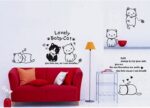 WALL STICKER LOVELY BABY CAT KUCING LOVE BLACK AY9048 WALL STICKER - Image 5