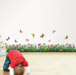 Jm8260 Flower Wall Stickers DIY Door Decor Butterfly Art Vinyl Decal Colors Kids Room - Image 2