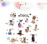 Xh1003c Asakkura Removable Stickers 2pcs Wall Removable Animal Wallpaper Home for Cartoon Paste Sticker Decals Decoration Kids Nursery Living Dog Decor Room Kids Wall Decals - Image 5