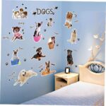 Xh1003c Asakkura Removable Stickers 2pcs Wall Removable Animal Wallpaper Home for Cartoon Paste Sticker Decals Decoration Kids Nursery Living Dog Decor Room Kids Wall Decals - Image 8