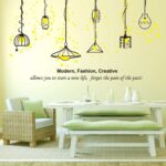 Yellow Black Classic Lamp Wall Sticker Self-Adhesive DIY Wall Murals Home Decor Art size 50x70 xh3943c - Image 2