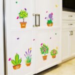 MJ7031 BEST OF BEST Flower Cactus Plant Potted Wall Sticker Home Decal Removable PVC Murals Wallpaper Girls Boys Kids Baby Nursery Bedroom Living Room Bathroom Kitchen Window - Image 6