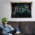 Halloween Okraski 3D Duha, Steno, okno Nalepke Odstranljive Grozo Nalepko Plakat avto nalepke size 50x70 sk6043 - Image 5