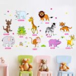 SuperDuo Animal Wall Sticker Cartoon DIY Art Decal Self-Adhesive Wallpaper Mural Decorate for Living Room TV Sofa Background Bedroom Kids Room Nursery size 60x90  am9215 - Image 2