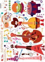 2 Unidades Papel De Parede Adesivo De Parede Para Casa Decoração Musical Decalques De Móveis Cartaz De Música Cartazes De Música Adesivos De Música Pegajoso Quarto Infantil size 50x70 sk7120 - Image 6