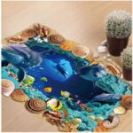3D Seafloor Cave Home Decor Sticker PVC Material Self-adhesive Removable Sticker Living Room Bedroom Kindergarten Wall Background Decorative Wall Sticker  xl8126 60cm x 90cm - Image 3
