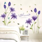 Lovely Lily Flowers and Butterfly Wall Decal DIY Stickers for Home Decor Ay7244 - Image 4