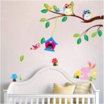 Sticker for Children Wall Sticker Funny Animals on a Bridge Wall Decoration Children's Room