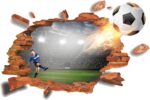 Sk9300 3D Football Broken The Wall Sticker - Image 2