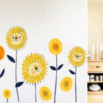 Cartoon sun flower wall Sticker Xh9292 - Image 4