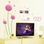 Indian Royals Pink Dendelion Flower Design Self Adhesive PVC Vinyl Wall Sticker size 45x60 ay6006b - Image 5