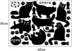 Cartoon Lovely Black Cat Silhouette Wall Sticker Home Decor Kids Room Stairway Corridor Decoration Mural Combination Stickers - Image 7