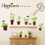 Green Plant Potted DIY Wall Stickers Baseboard Modern Art Murals Door and Window Decoration Decals size 50x70 xh5152c