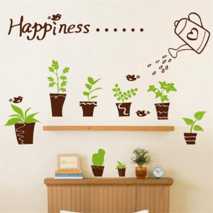 Green Plant Potted DIY Wall Stickers Baseboard Modern Art Murals Door and Window Decoration Decals size 50x70 xh5152c