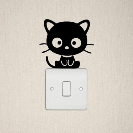 Kitty Cat Decal (Set of 2) - Laptop, Wall, Light Switch Decor