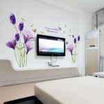 Cute 3D Purple Flowers Wall Sticker Art Mural Decal for Living Room Kitchen Desk Background size 70x50 xls7113 - Image 2