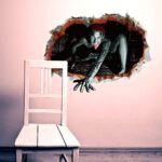 3D Halloween Wall Stickers 1 Sheet Scary Wall-Broken Ghost Halloween Wall Decorations 3D Realistic Hallow Art Murals Ghost Hand Scratching Wall Decals for Bar Bedroom Ceiling Living Room Shop Decor size 50x70 sk6044 - Image 5