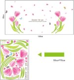Beautiful Tulip Flowers Leaves Butterflies Wall Sticker Ay7111 - Image 4