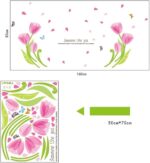 Beautiful Tulip Flowers Leaves Butterflies Wall Sticker Ay7111 - Image 4