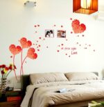 BIBITIME at First Sight Love Valentines Day Photo Frame Wall Stickers Couple Lovers Bedroom Heart Flower Picture Frame Vinyl Decal for Living Room size 50x70 ay7176e - Image 3