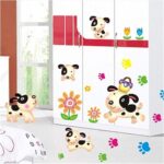 Lovable Dogs Movable Wall Stickers PVC Transparent Film Baby Room Decorative Cute Cartoon Wall Stickers In Home Decoration size 50x70  xy8069 - Image 2