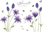 Lovely Lily Flowers and Butterfly Wall Decal DIY Stickers for Home Decor Ay7244 - Image 9