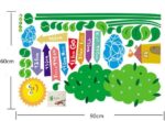 BIBITIME Green Leaves Ladder Height Chart Sun Sky Cloud Birds House Wall Decal Sticker Nursery Growth Charts Colorful Measurement for Kids Room Decor Art Mural (Minimum Scale: 90cm;Max:170cm) - Image 7