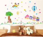 Moon and Stars Animals Balloon Wall Sticker House Decal Removable Living Room Wallpaper  size 60x90 ay9174 - Image 2