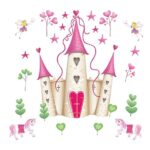 RANDWICK Castle Horse Flower Fairy Pattern Removable Wall Sticker Wallpaper Decor size 60x90  df5083 - Image 4