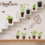 Green Plant Potted DIY Wall Stickers Baseboard Modern Art Murals Door and Window Decoration Decals size 50x70 xh5152c - Image 3