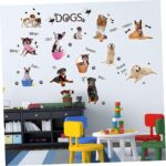 Xh1003c Asakkura Removable Stickers 2pcs Wall Removable Animal Wallpaper Home for Cartoon Paste Sticker Decals Decoration Kids Nursery Living Dog Decor Room Kids Wall Decals - Image 2
