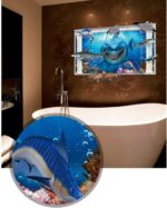 AY9262 Three Dimensional Seaworld Wall Sticker Creative Shark Stickers Removable Room Wall Decoration Sticker - Image 3